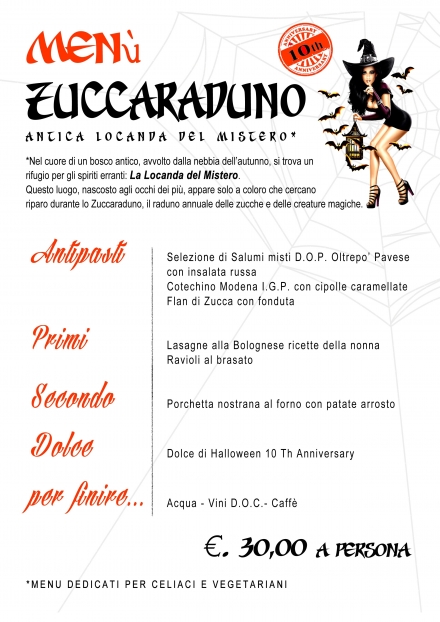 Menu' dello Zuccaraduno di Halloween - CAVALLINI MOTO